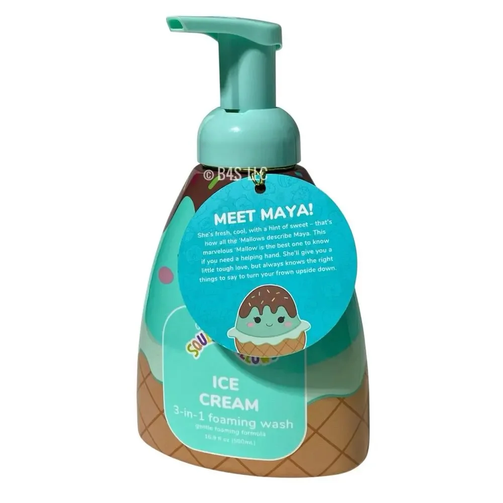 Squishmallows 3-in-1 Foaming Body Wash Ice Cream Scent 16.9oz Kids